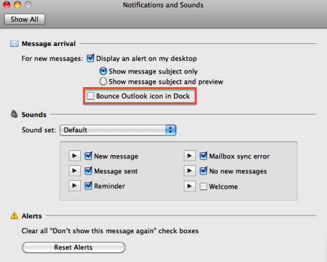 stop outlook for mac from synchronizing?
